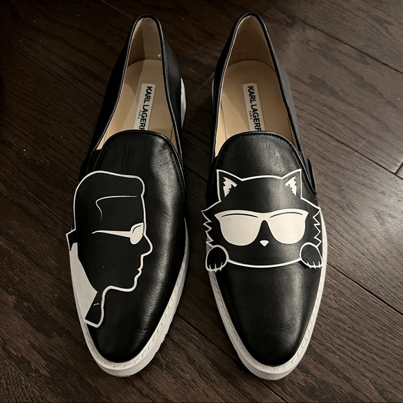 Karl Lagerfeld Leather Slip On with a cat - Picture 11 of 11